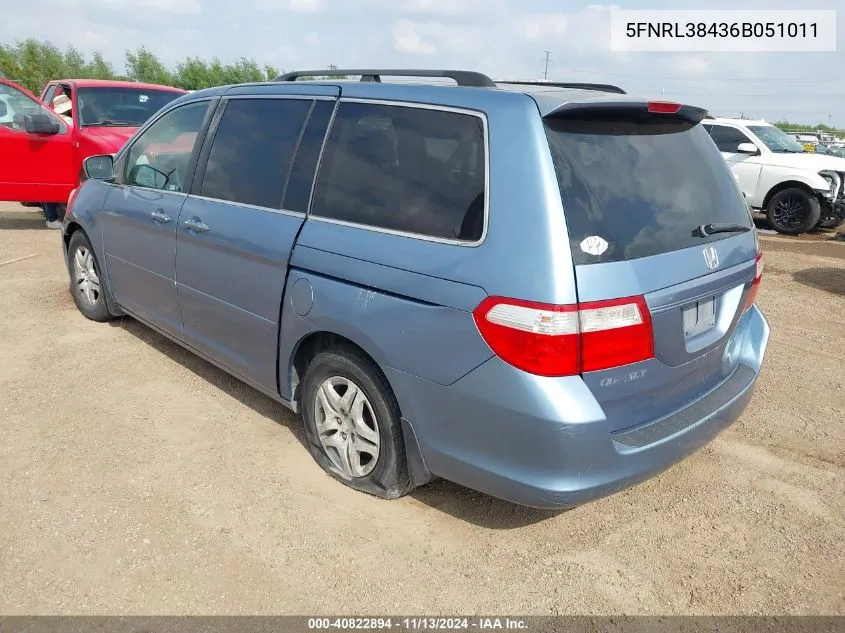 5FNRL38436B051011 2006 Honda Odyssey Ex