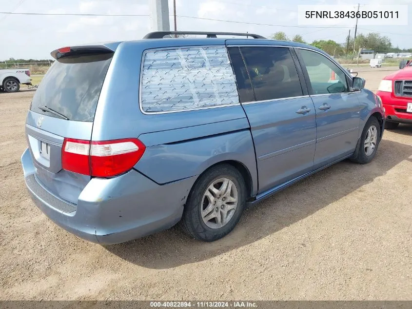 5FNRL38436B051011 2006 Honda Odyssey Ex