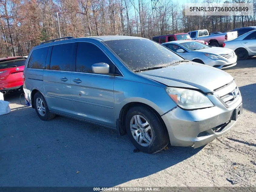 5FNRL38736B005849 2006 Honda Odyssey Ex-L