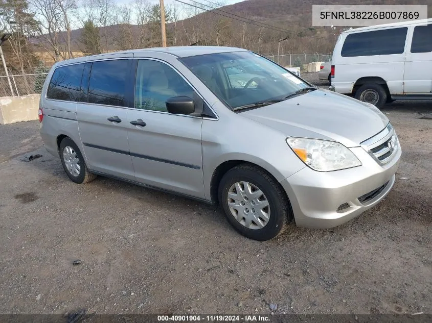 2006 Honda Odyssey Lx VIN: 5FNRL38226B007869 Lot: 40901904