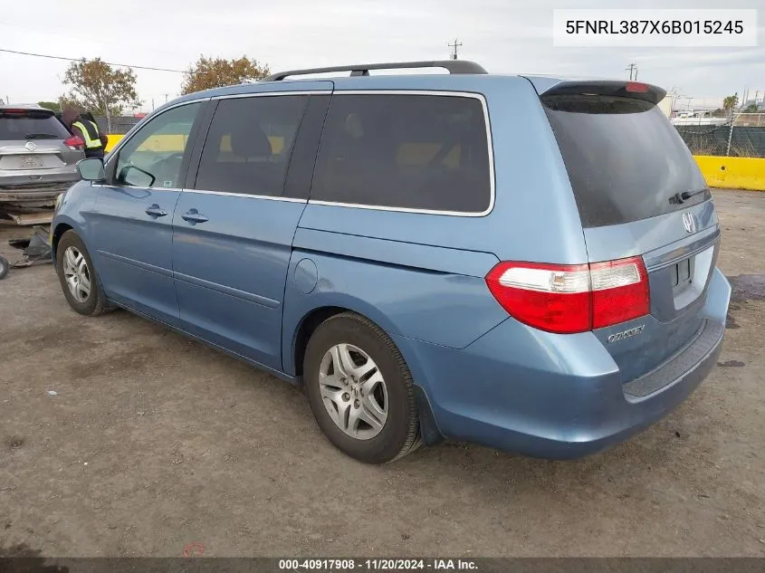 2006 Honda Odyssey Ex-L VIN: 5FNRL387X6B015245 Lot: 40917908