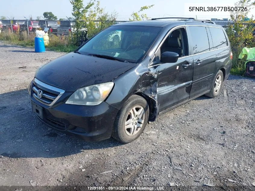 5FNRL38677B500726 2007 Honda Odyssey