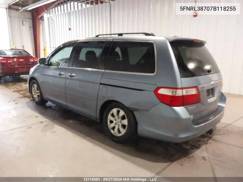 5FNRL38707B118255 2007 Honda Odyssey Exl