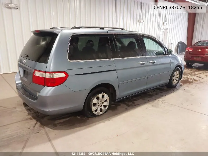 5FNRL38707B118255 2007 Honda Odyssey Exl