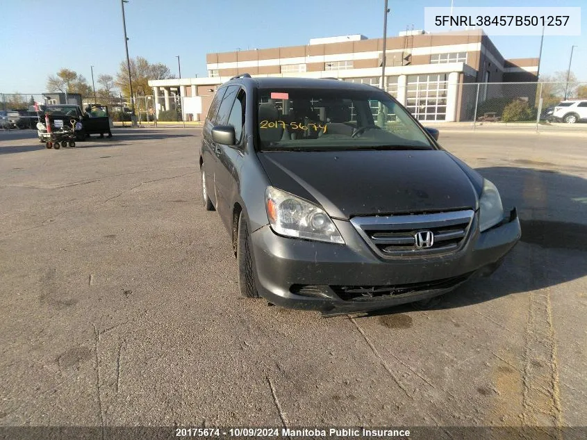 5FNRL38457B501257 2007 Honda Odyssey Ex