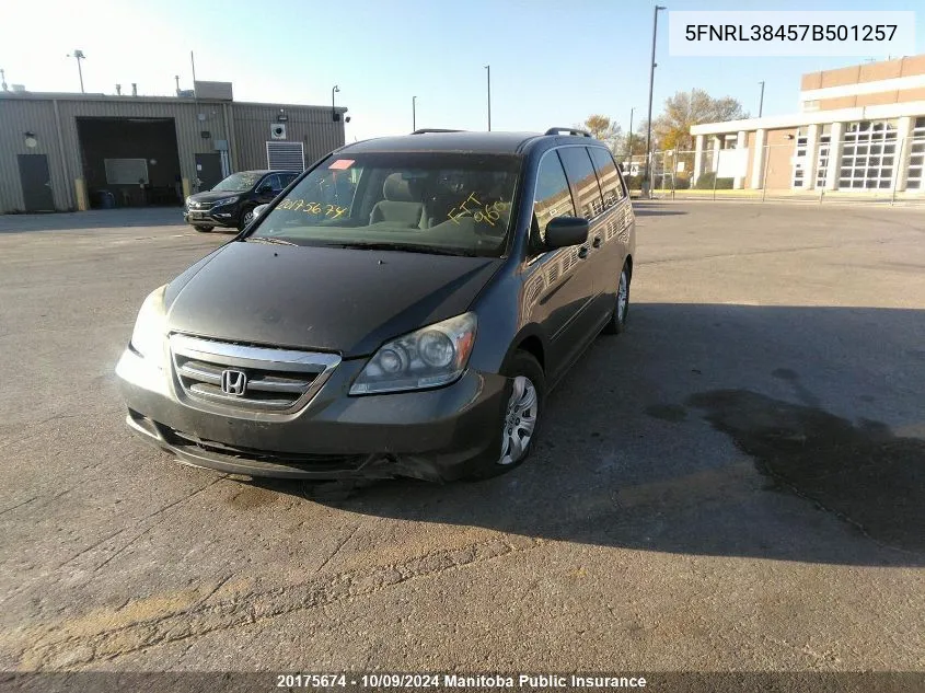 5FNRL38457B501257 2007 Honda Odyssey Ex