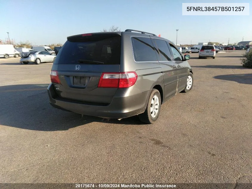 5FNRL38457B501257 2007 Honda Odyssey Ex