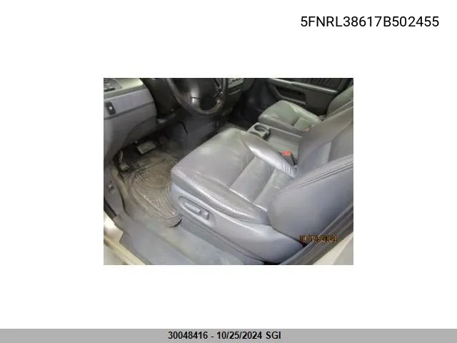 5FNRL38617B502455 2007 Honda Odyssey Exl