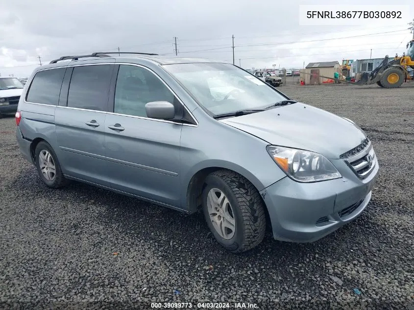 5FNRL38677B030892 2007 Honda Odyssey Ex-L