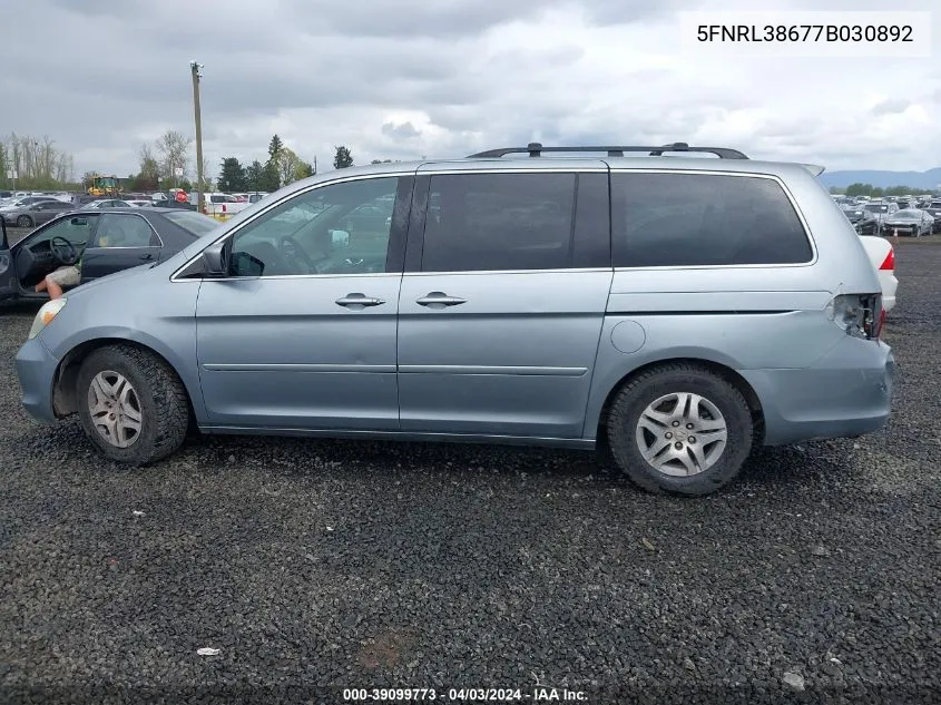 5FNRL38677B030892 2007 Honda Odyssey Ex-L