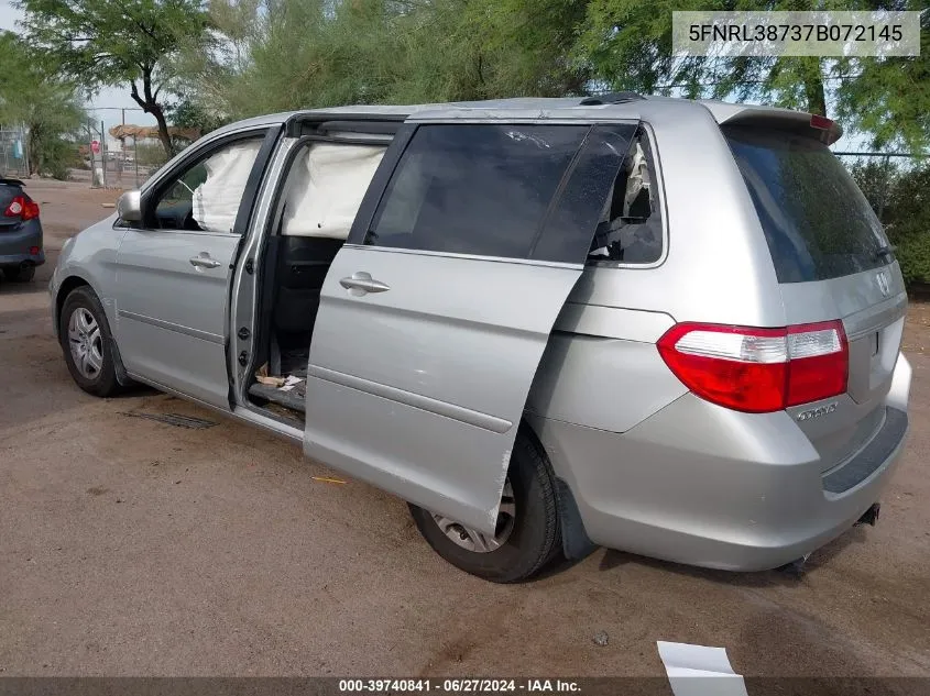 2007 Honda Odyssey Ex-L VIN: 5FNRL38737B072145 Lot: 39740841