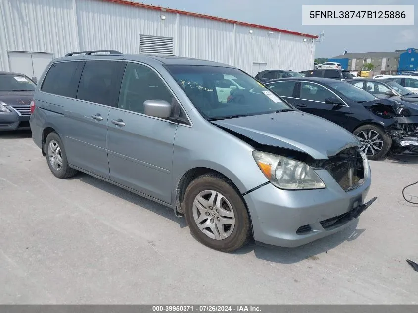 2007 Honda Odyssey Ex-L VIN: 5FNRL38747B125886 Lot: 39950371