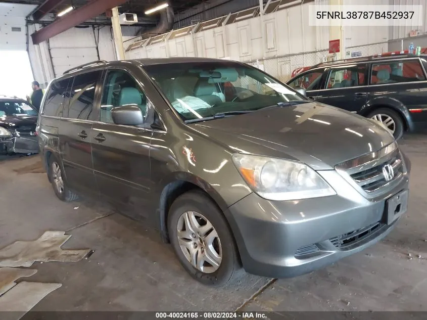 5FNRL38787B452937 2007 Honda Odyssey Ex-L