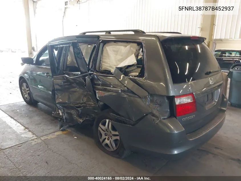 5FNRL38787B452937 2007 Honda Odyssey Ex-L