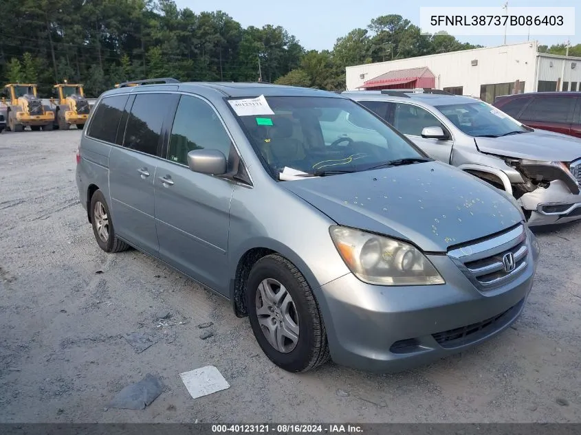 5FNRL38737B086403 2007 Honda Odyssey Ex-L