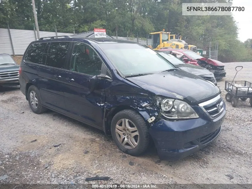 5FNRL38667B087780 2007 Honda Odyssey Ex-L