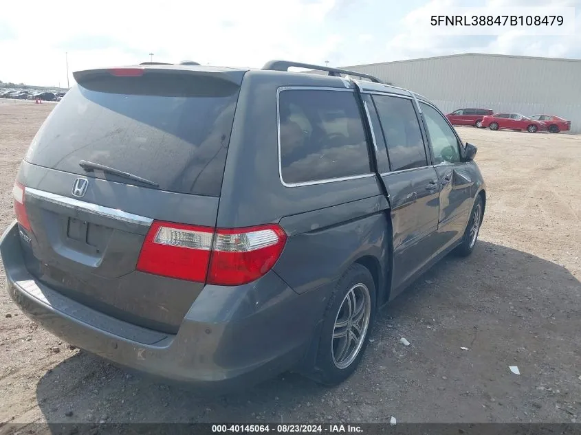 2007 Honda Odyssey Touring VIN: 5FNRL38847B108479 Lot: 40145064