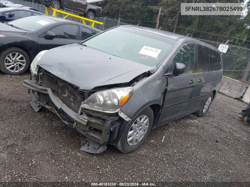 5FNRL38267B025499 2007 Honda Odyssey Lx