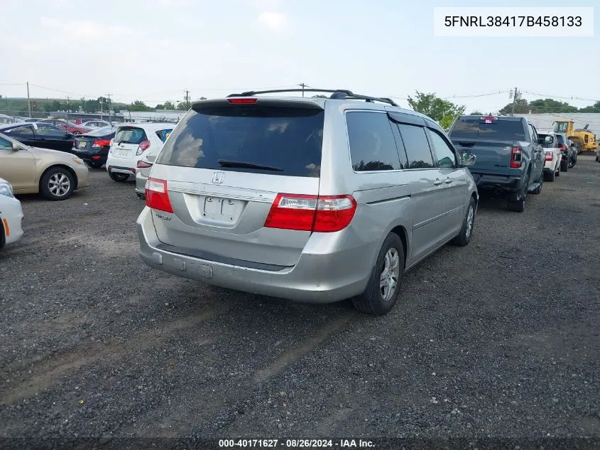 2007 Honda Odyssey Ex VIN: 5FNRL38417B458133 Lot: 40171627