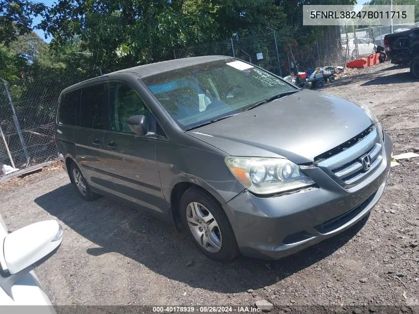 5FNRL38247B011715 2007 Honda Odyssey Lx