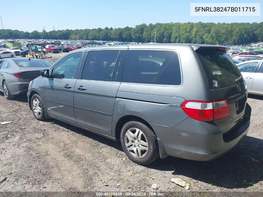 5FNRL38247B011715 2007 Honda Odyssey Lx