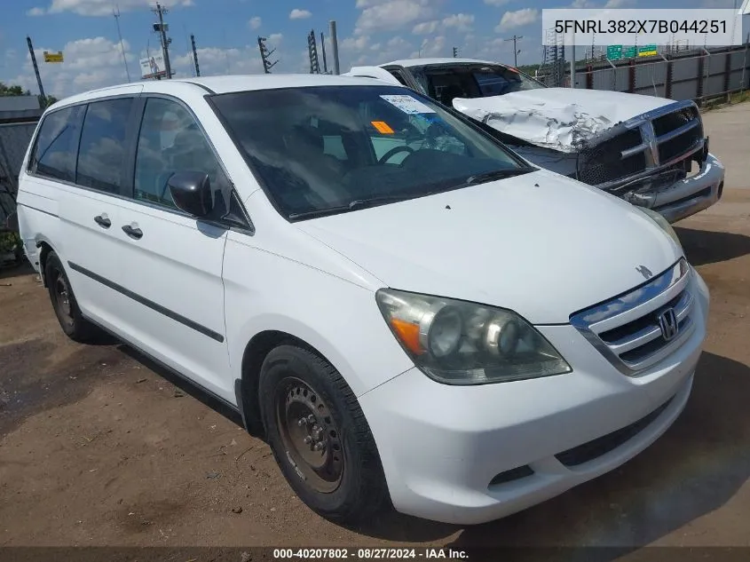 2007 Honda Odyssey Lx VIN: 5FNRL382X7B044251 Lot: 40207802