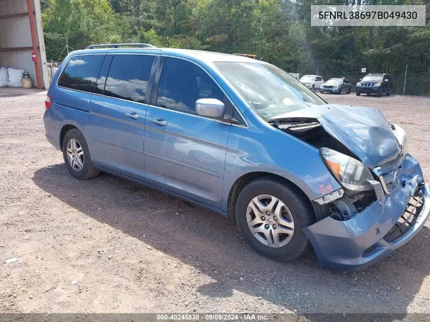 2007 Honda Odyssey Ex-L VIN: 5FNRL38697B049430 Lot: 40245838