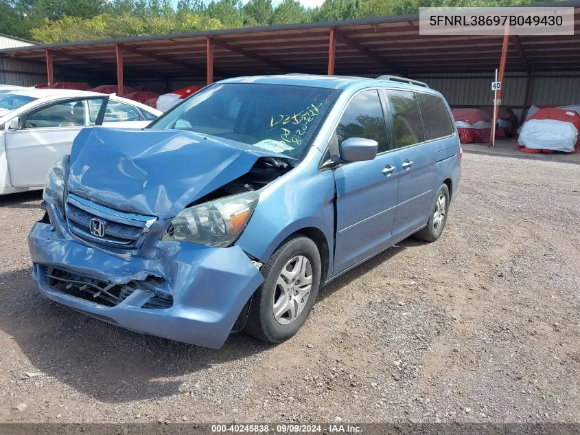 2007 Honda Odyssey Ex-L VIN: 5FNRL38697B049430 Lot: 40245838