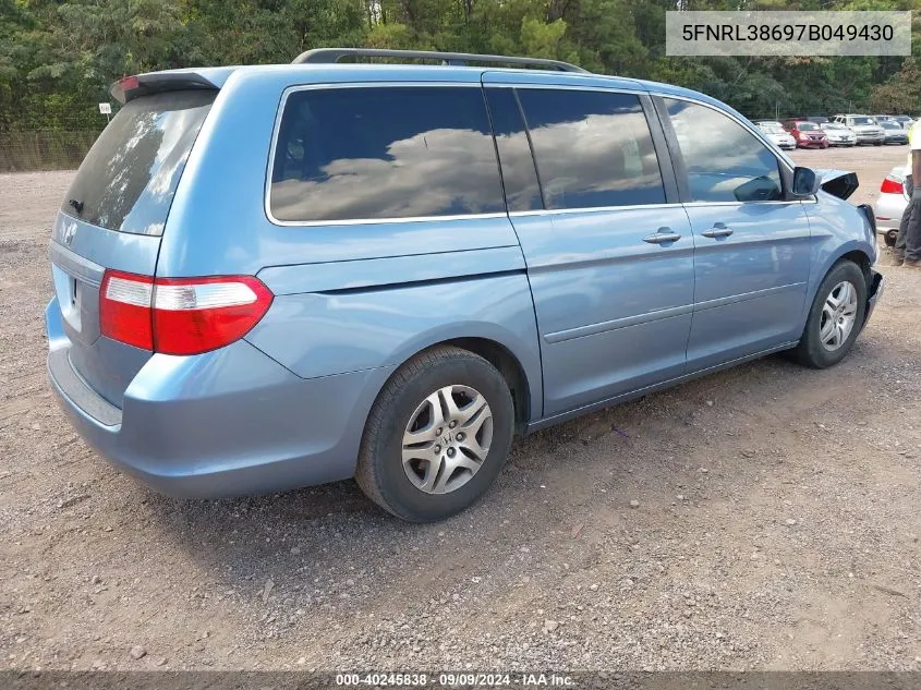 2007 Honda Odyssey Ex-L VIN: 5FNRL38697B049430 Lot: 40245838