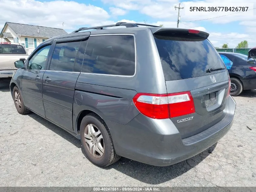 2007 Honda Odyssey Ex-L VIN: 5FNRL38677B426787 Lot: 40247551