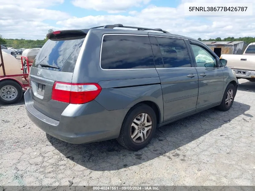 2007 Honda Odyssey Ex-L VIN: 5FNRL38677B426787 Lot: 40247551