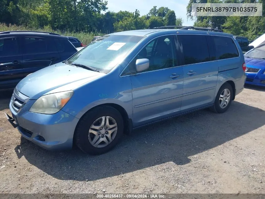 2007 Honda Odyssey Ex-L VIN: 5FNRL38797B103575 Lot: 40255437