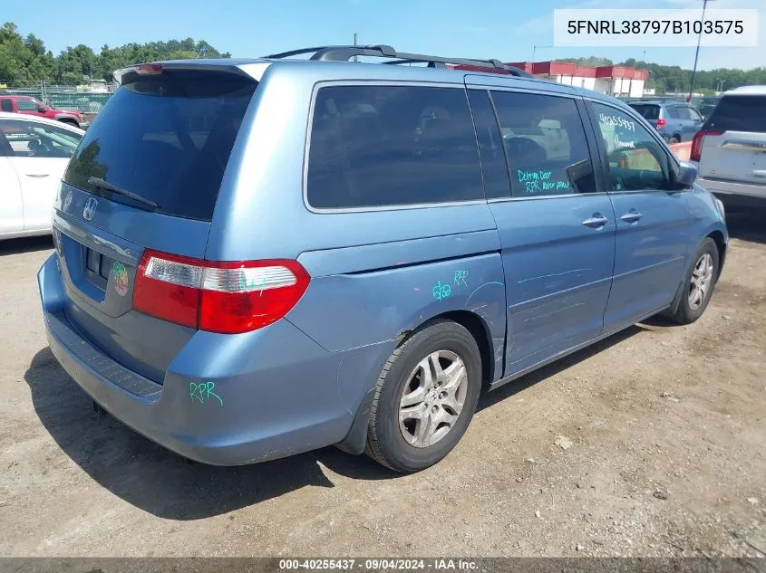 2007 Honda Odyssey Ex-L VIN: 5FNRL38797B103575 Lot: 40255437