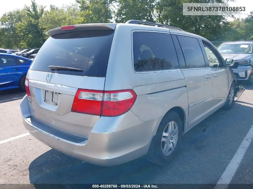 2007 Honda Odyssey Ex-L VIN: 5FNRL38737B108853 Lot: 40259768