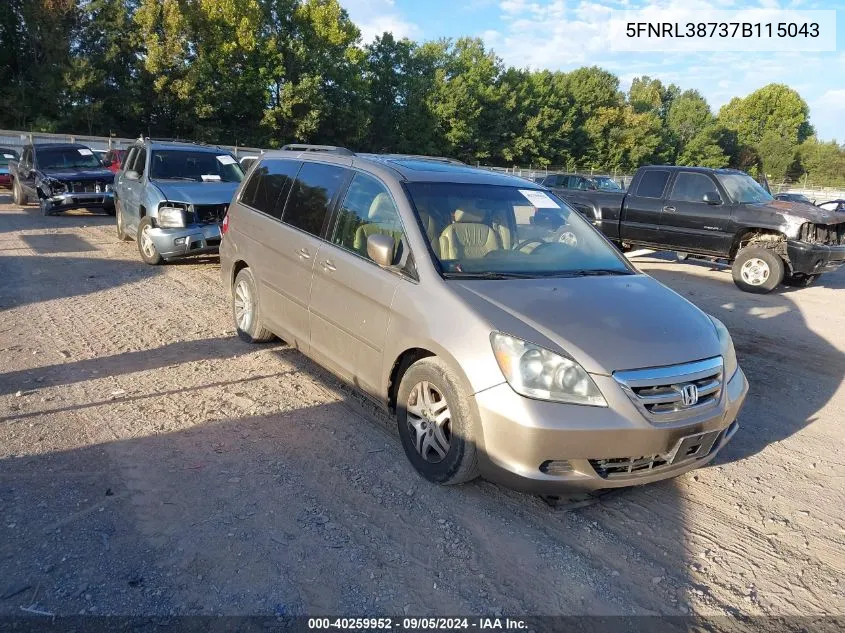 5FNRL38737B115043 2007 Honda Odyssey Ex-L