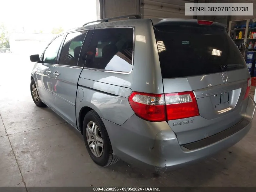 5FNRL38707B103738 2007 Honda Odyssey Ex-L