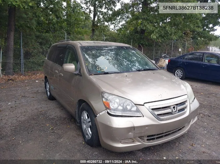 5FNRL38627B138238 2007 Honda Odyssey Ex-L