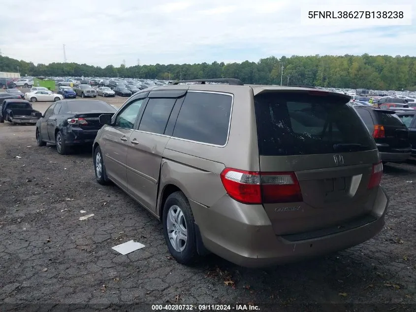 5FNRL38627B138238 2007 Honda Odyssey Ex-L