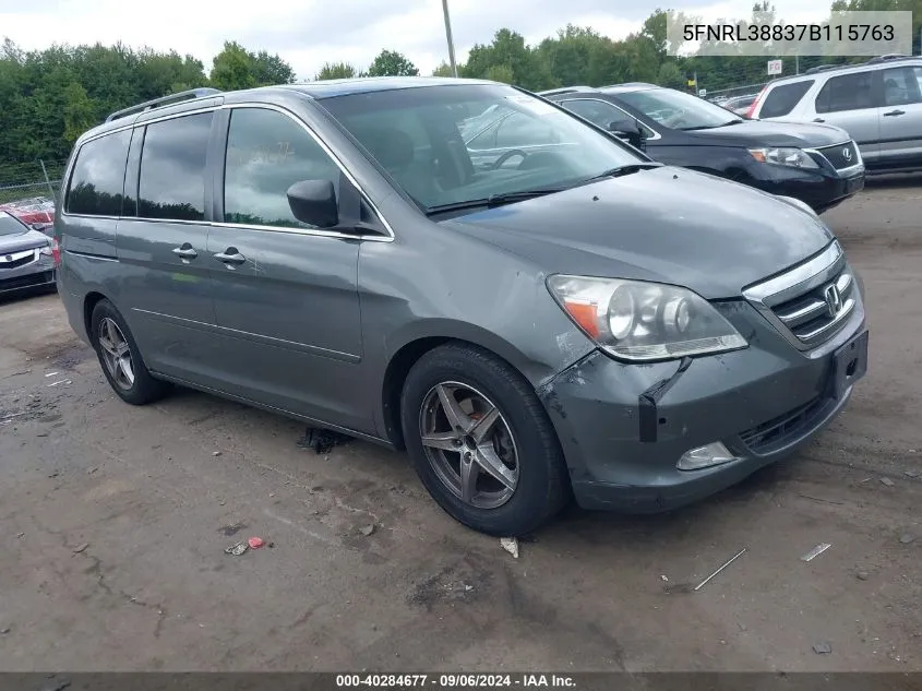 5FNRL38837B115763 2007 Honda Odyssey Touring