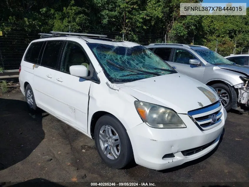 2007 Honda Odyssey Ex-L VIN: 5FNRL387X7B444015 Lot: 40285246