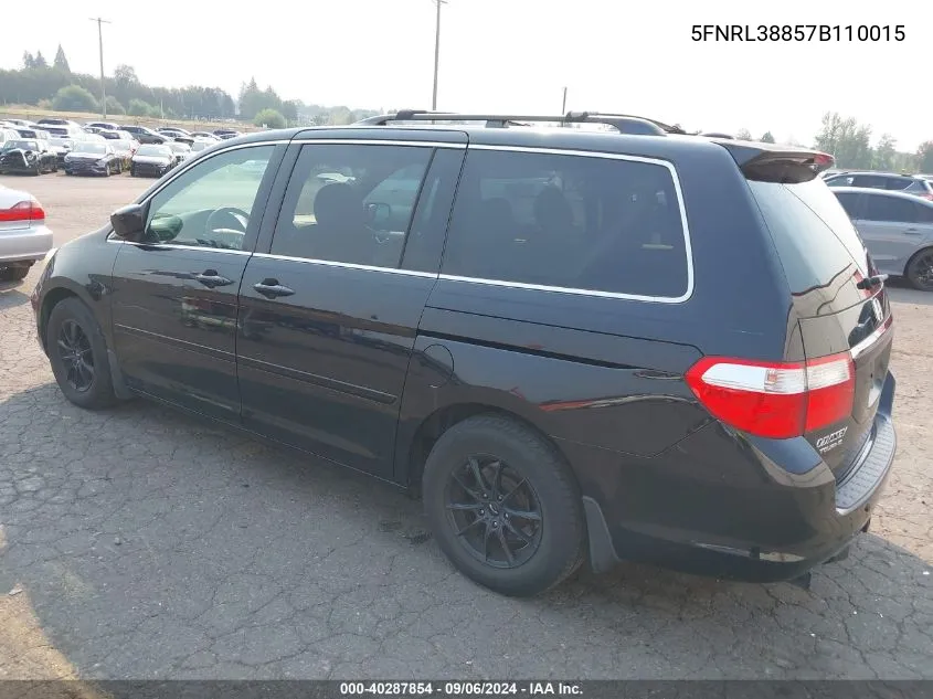 5FNRL38857B110015 2007 Honda Odyssey Touring