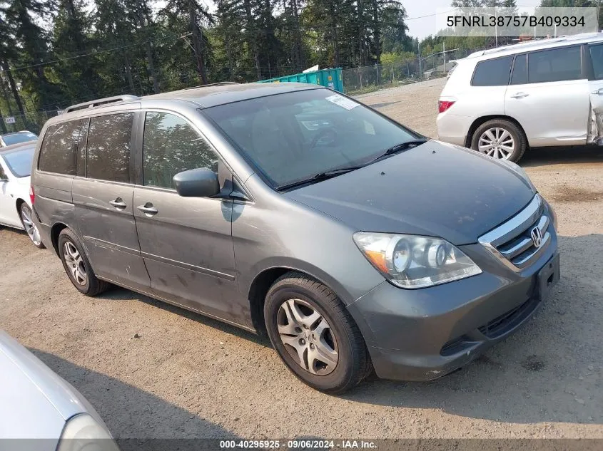 2007 Honda Odyssey Ex-L VIN: 5FNRL38757B409334 Lot: 40295925