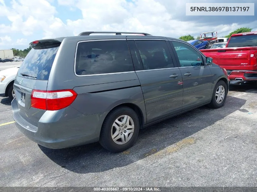 5FNRL38697B137197 2007 Honda Odyssey Ex-L