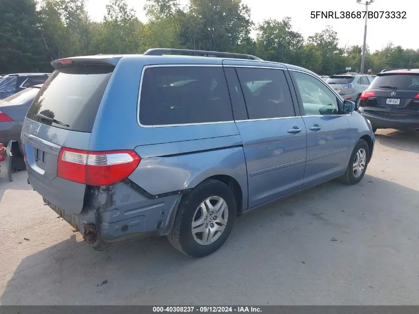 5FNRL38687B073332 2007 Honda Odyssey Ex-L