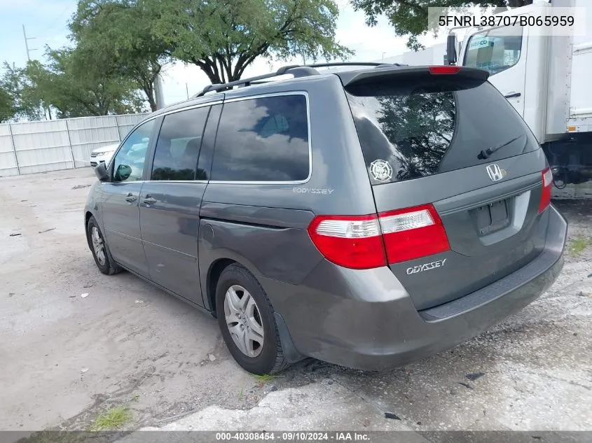 5FNRL38707B065959 2007 Honda Odyssey Ex-L