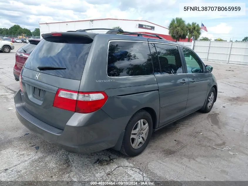 5FNRL38707B065959 2007 Honda Odyssey Ex-L