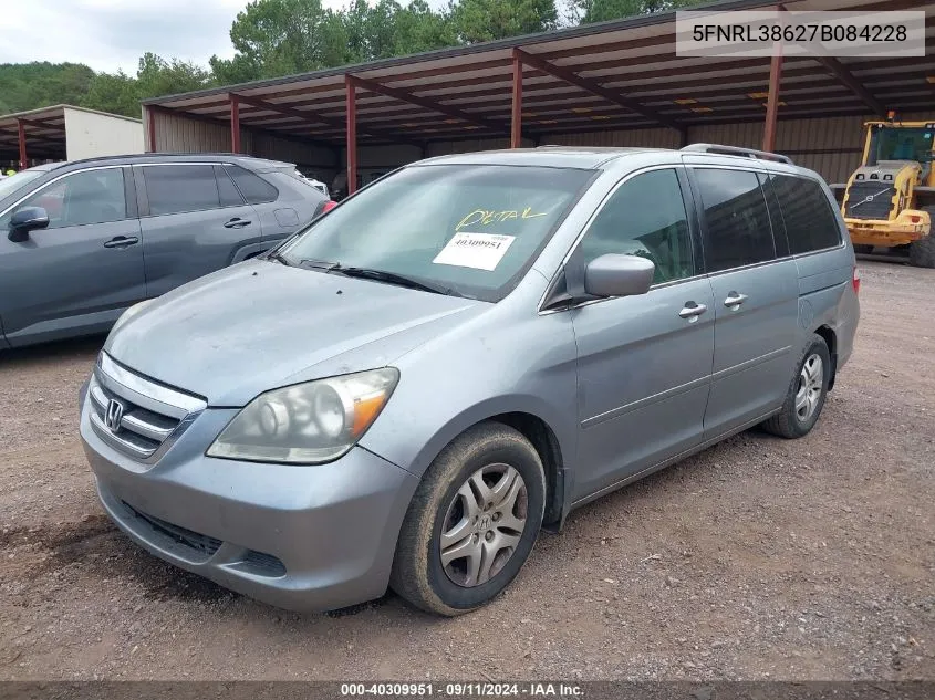 2007 Honda Odyssey Exl VIN: 5FNRL38627B084228 Lot: 40309951