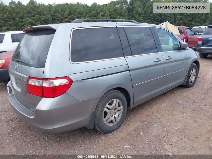 2007 Honda Odyssey Exl VIN: 5FNRL38627B084228 Lot: 40309951