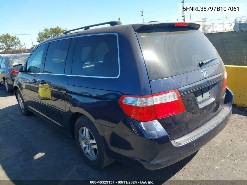 5FNRL38797B107061 2007 Honda Odyssey Ex-L