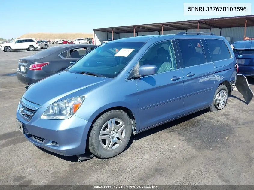 5FNRL38767B103596 2007 Honda Odyssey Ex-L